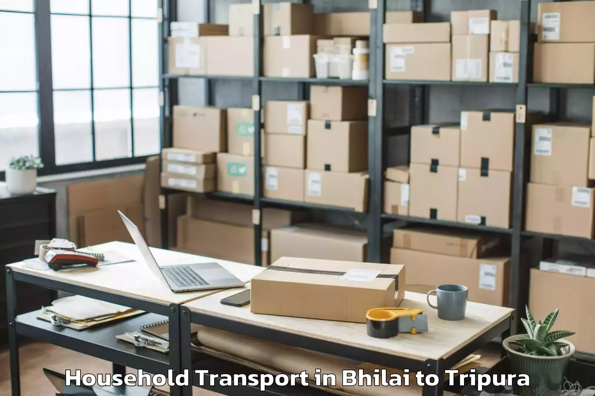 Top Bhilai to Manughat Household Transport Available